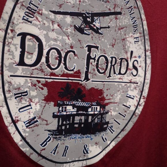 Doc Fords Lightweight Florida Tshirt MensLg Red Rum Bar Graphic Tee Fishing Thin - Picture 10 of 13